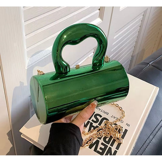 Cylinder Metallic Purse