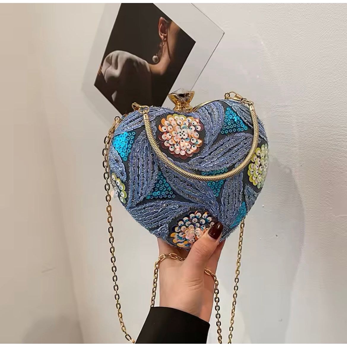 Beaded Heart Purse