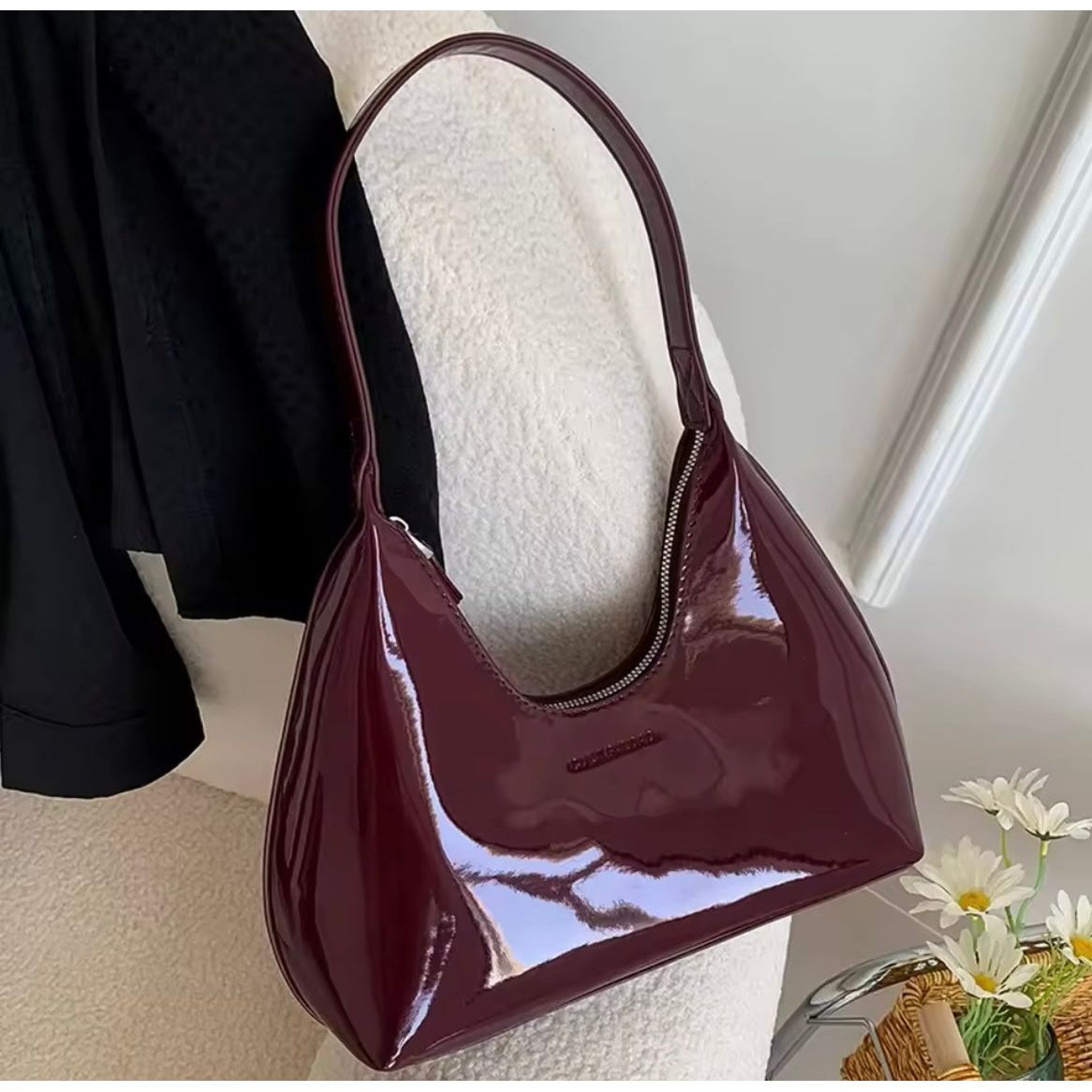 Burgundy Pleather Purse