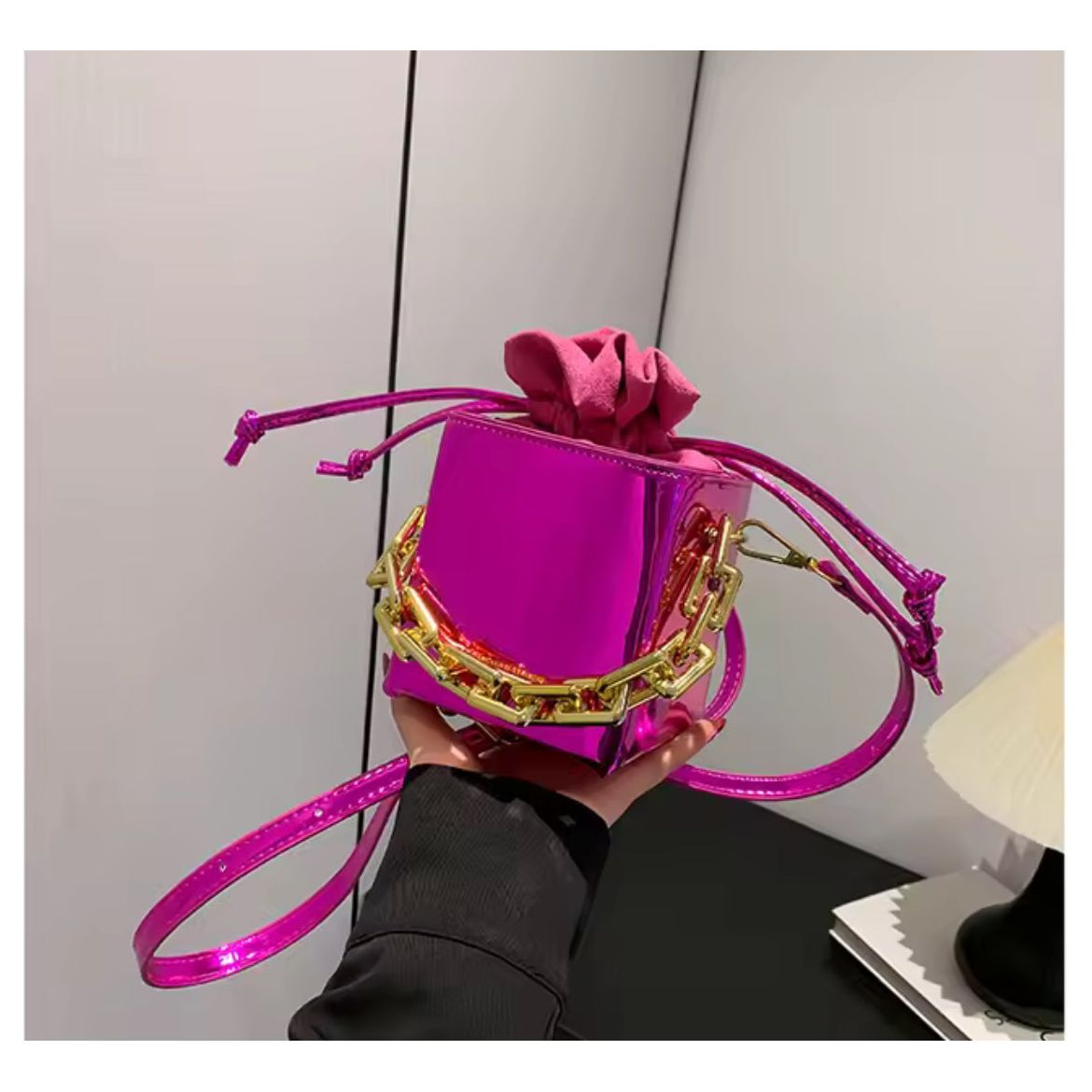 Metallic box purse