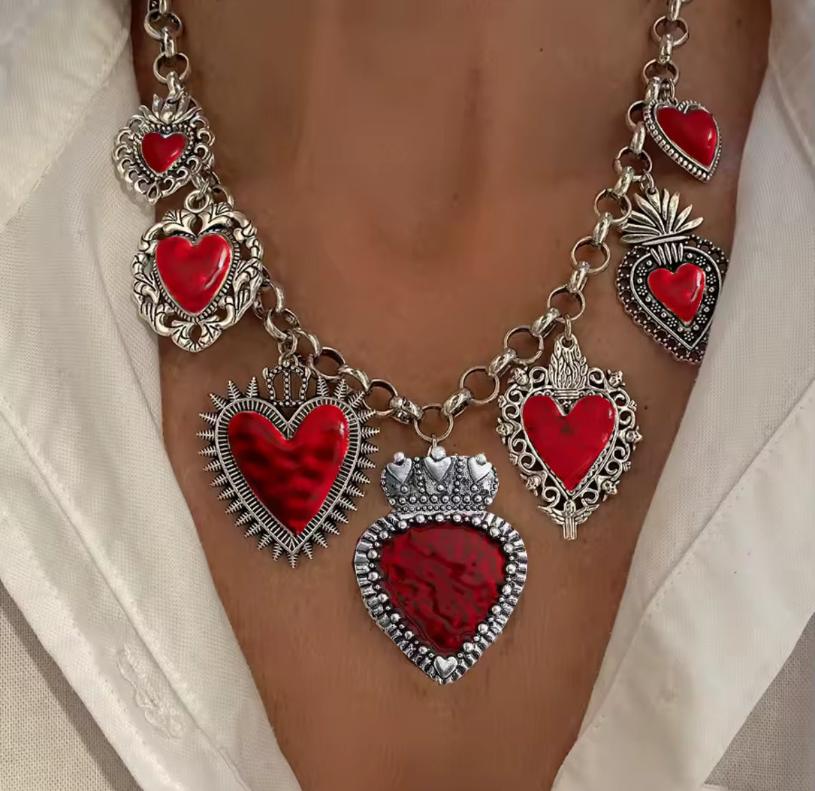 Red Hearts Necklace