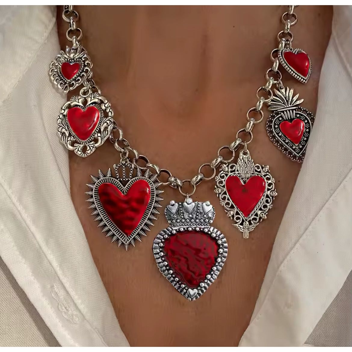 Red Hearts Necklace
