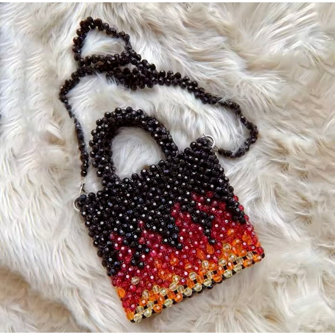Flame Beaded Purse
