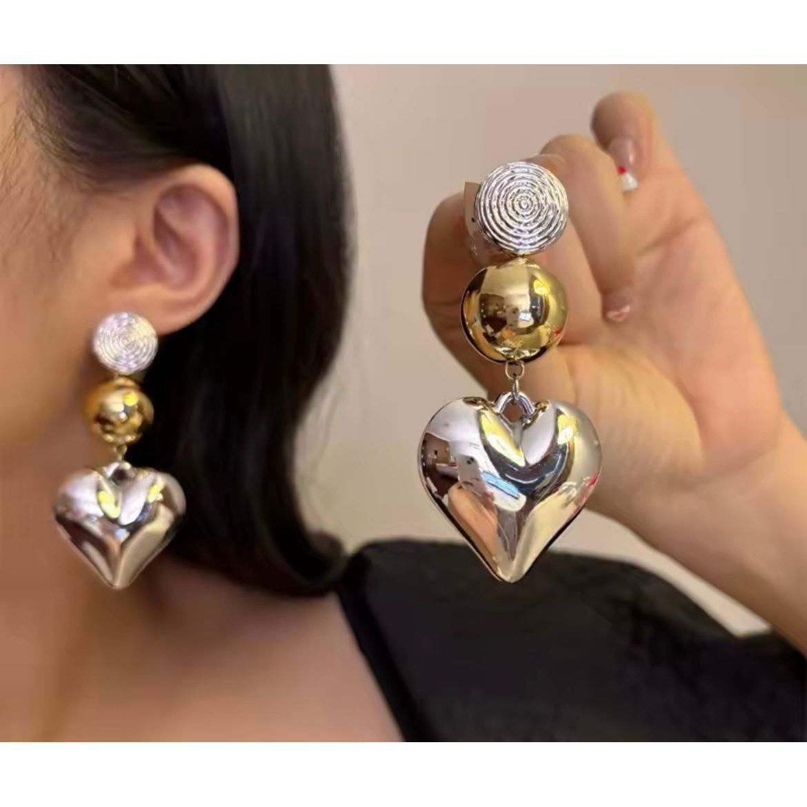 Silver Heart Earrings