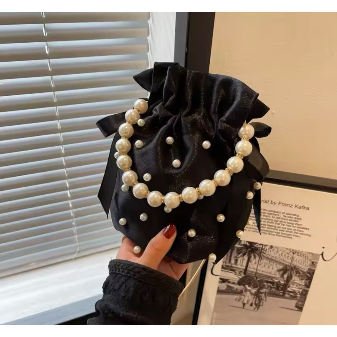 Satin Pearls Purse