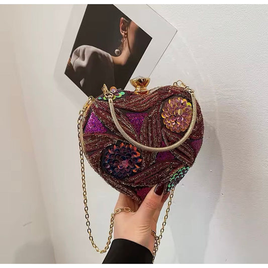 Beaded Heart Purse