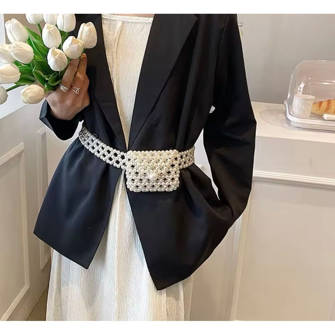Pearly purse waist belt