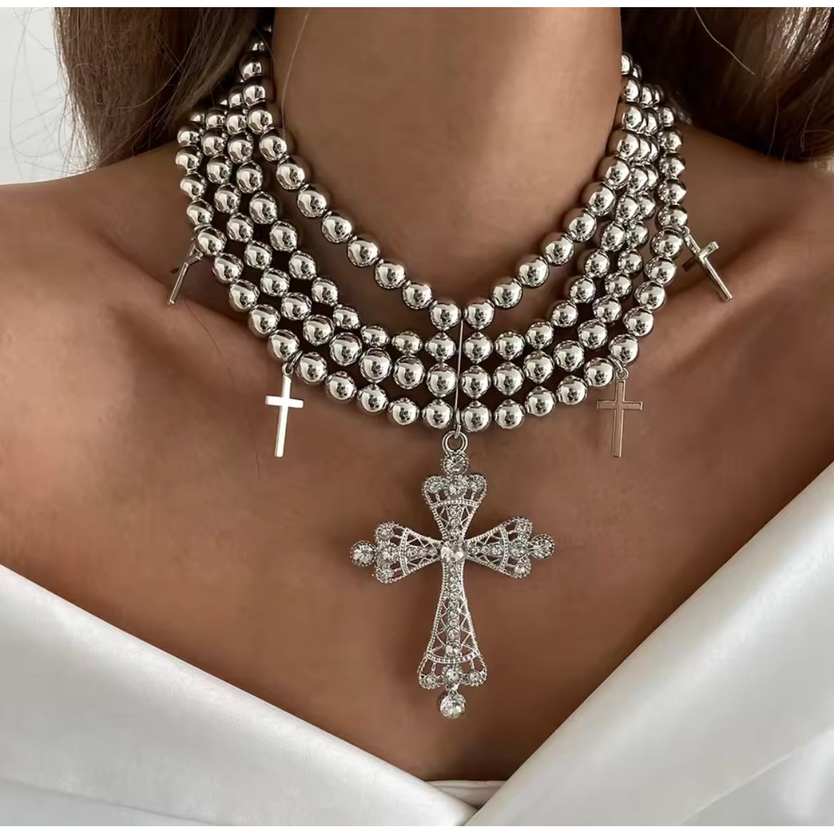Beaded Cross Necklace