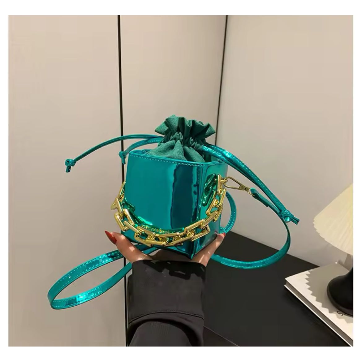Metallic box purse