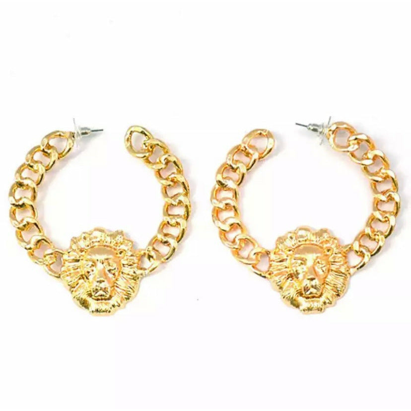 Lion Hoop Earrings