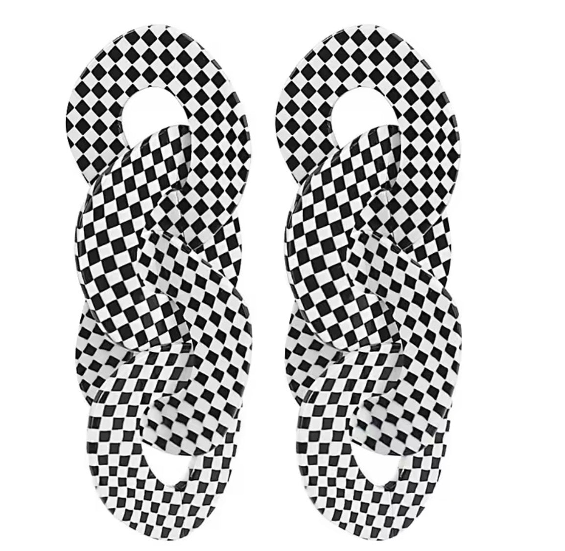 Black and White Earrings