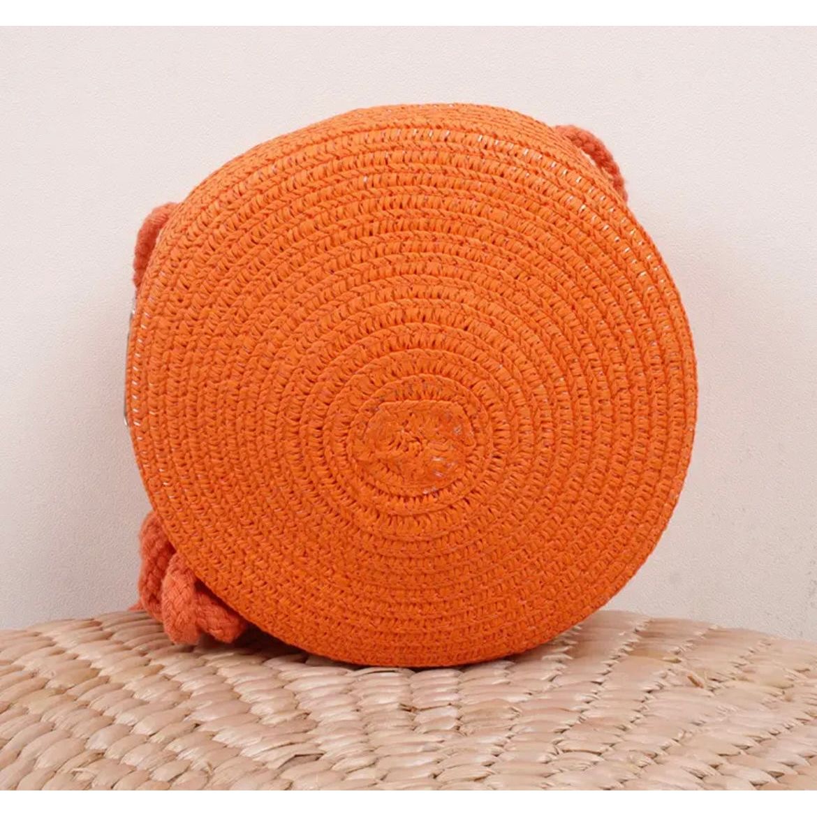 Round Straw Purse