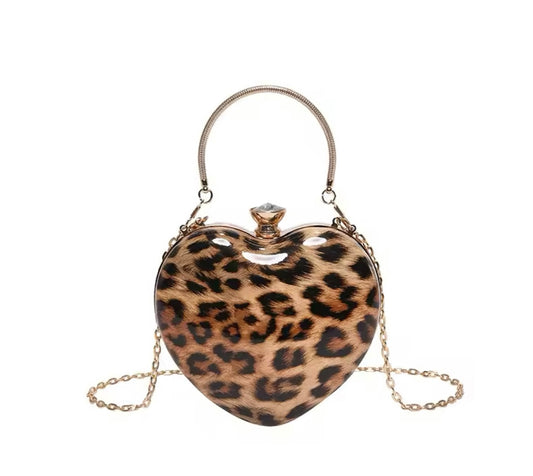 Leopard Heart purse