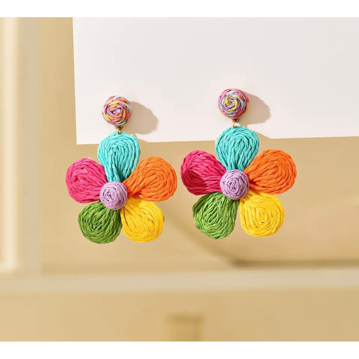 Colorful Straw Earrings