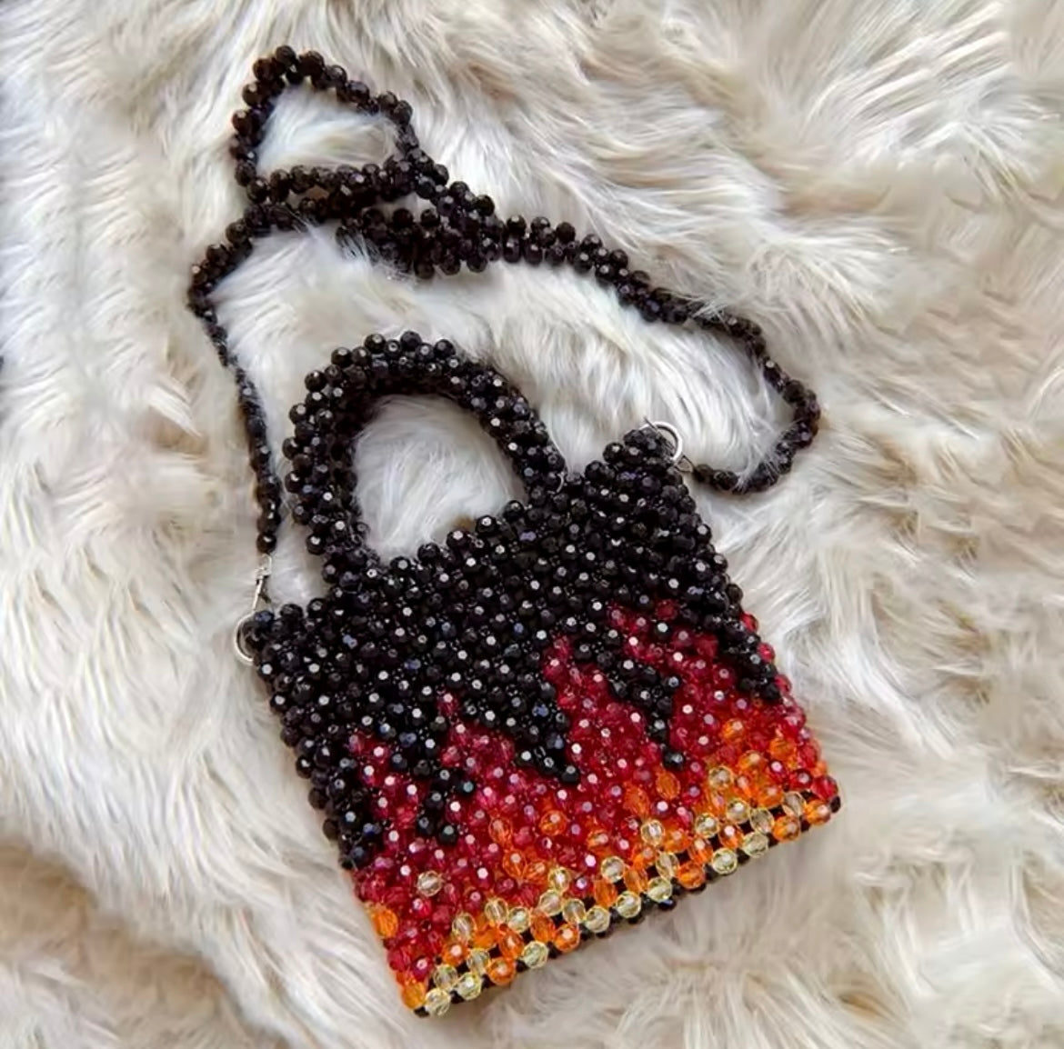 Flame Beaded Purse