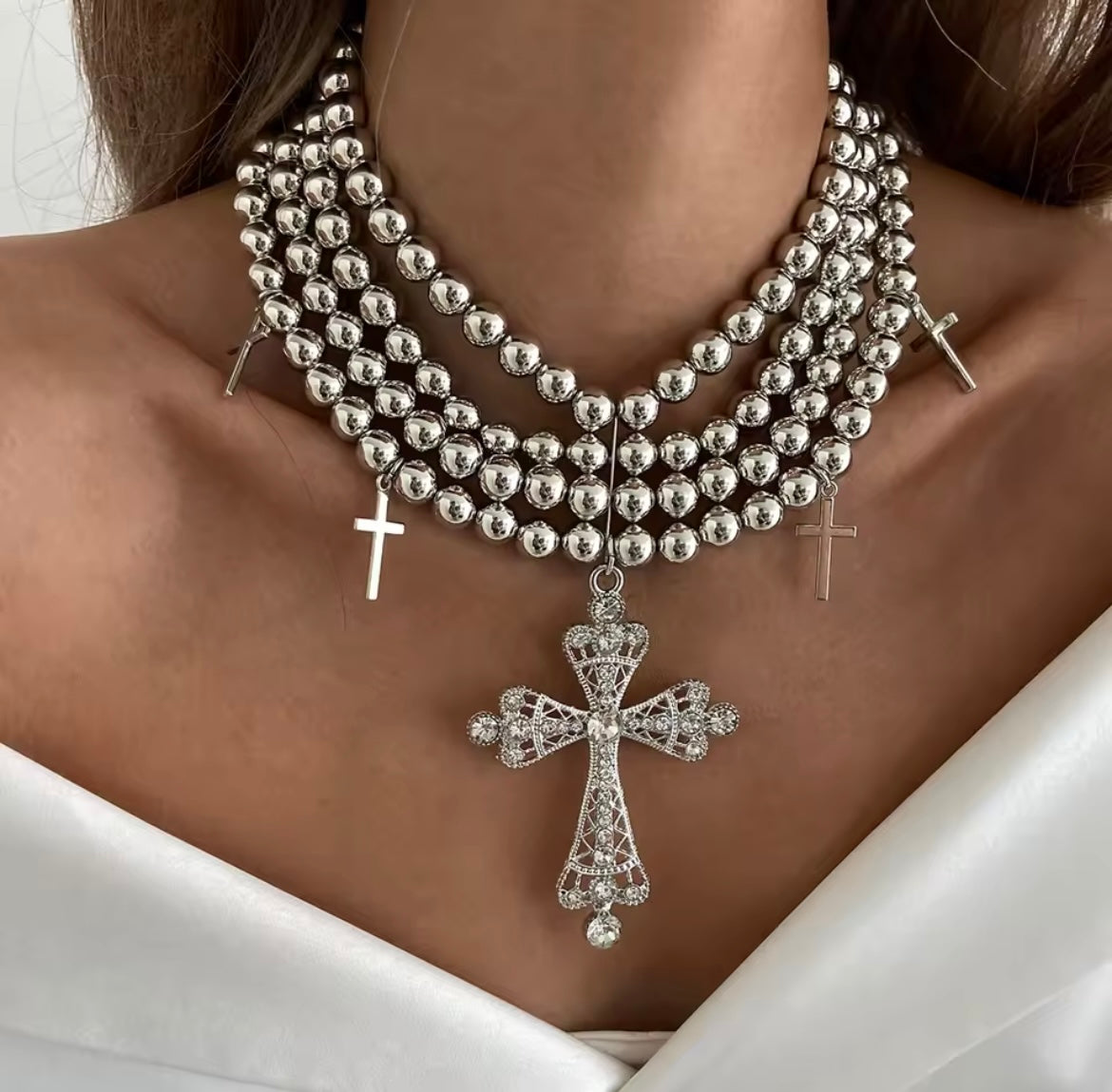 Beaded Cross Necklace