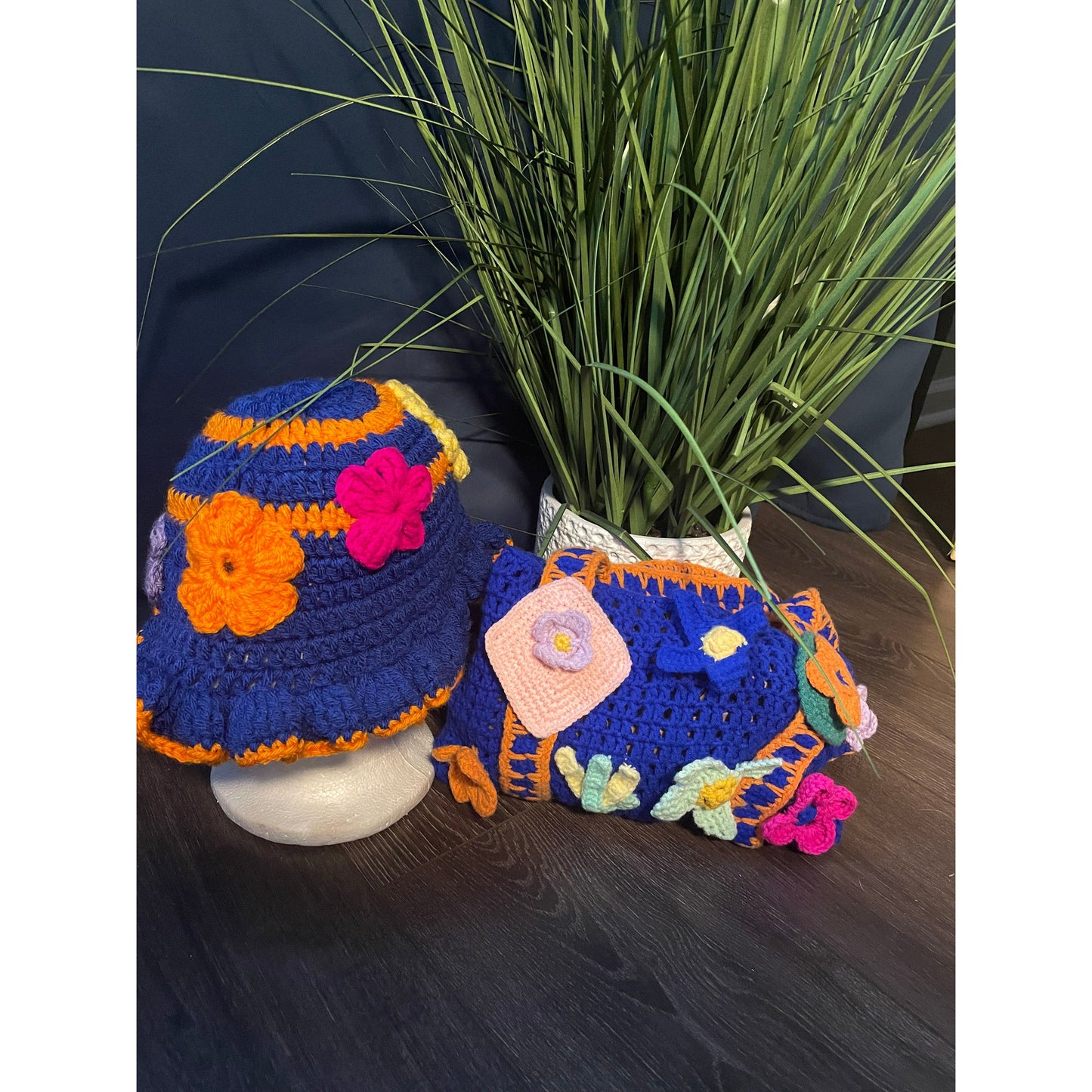 Orange/Blue Crochet Set