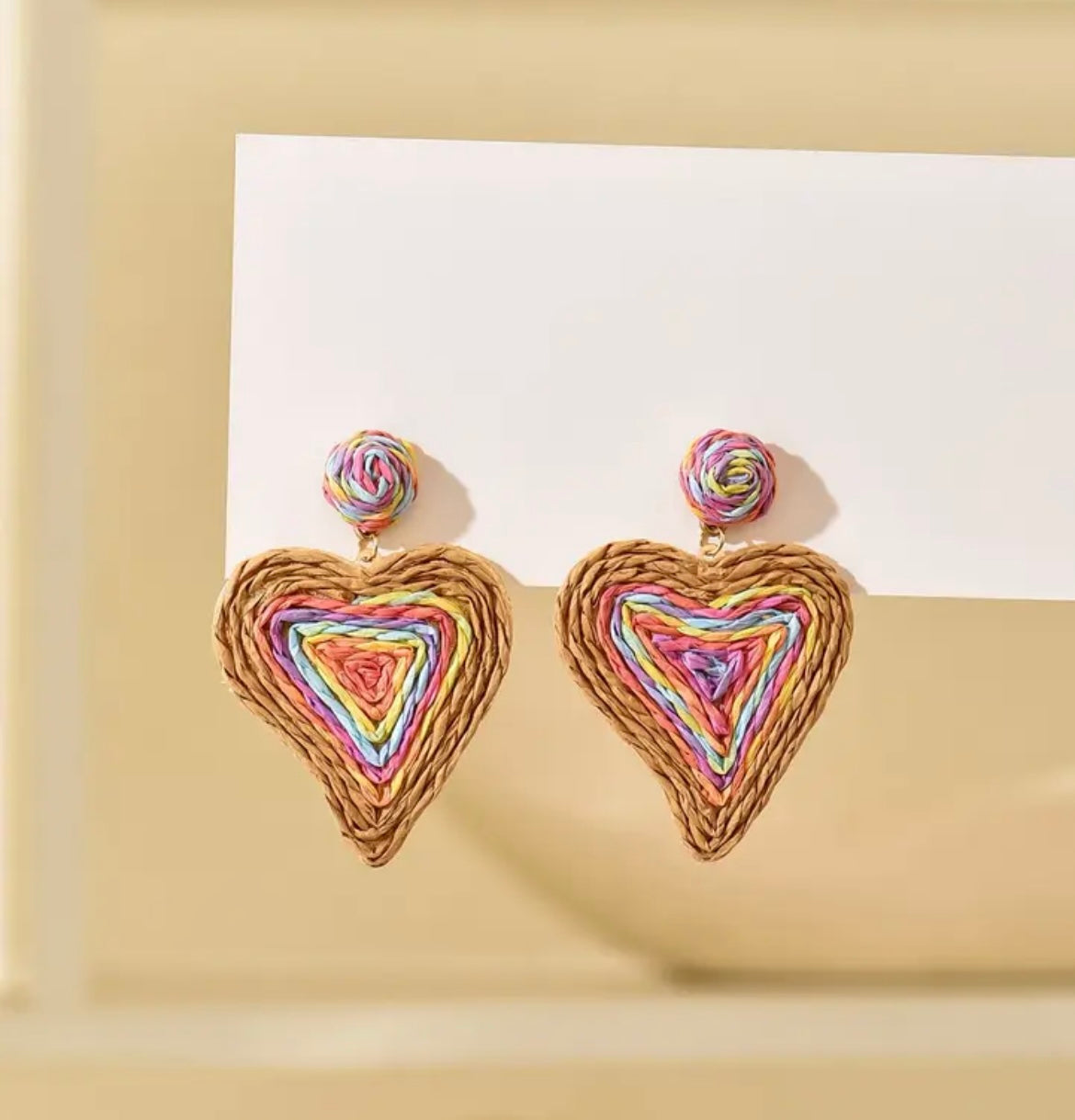 Heart Straw Earrings