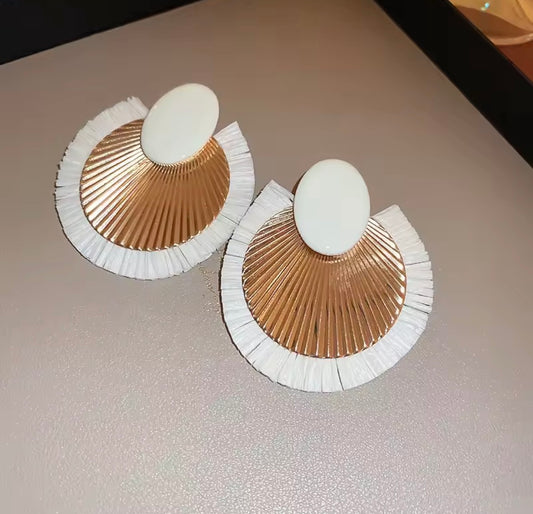 Pleated Straw earrings