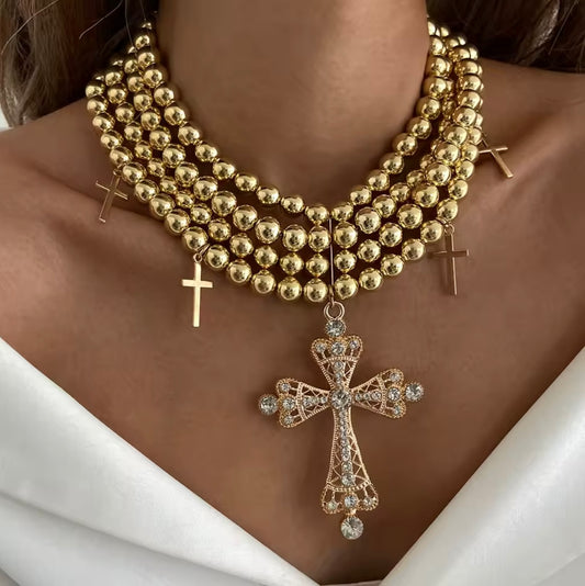 Beaded Cross Necklace