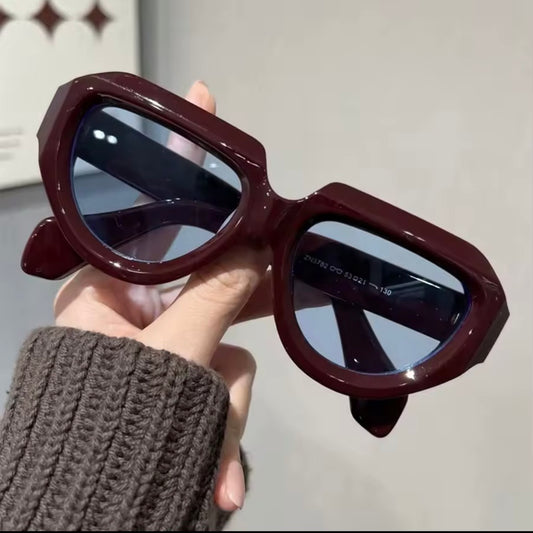Burgundy Shades Blue Lens