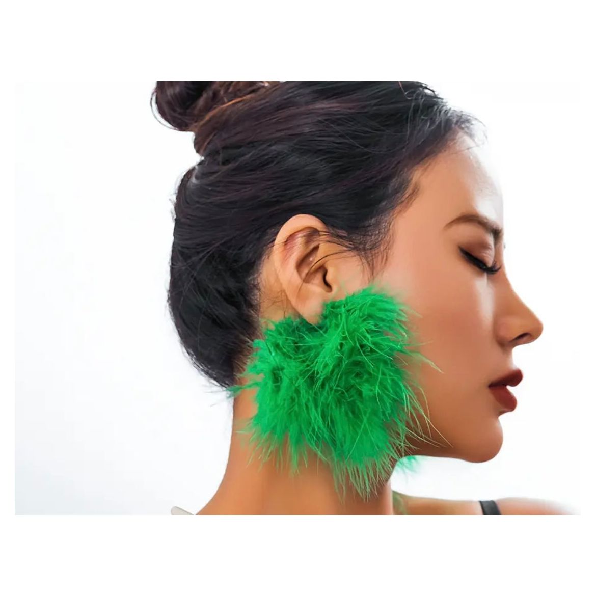 Fur Hoop Earrings