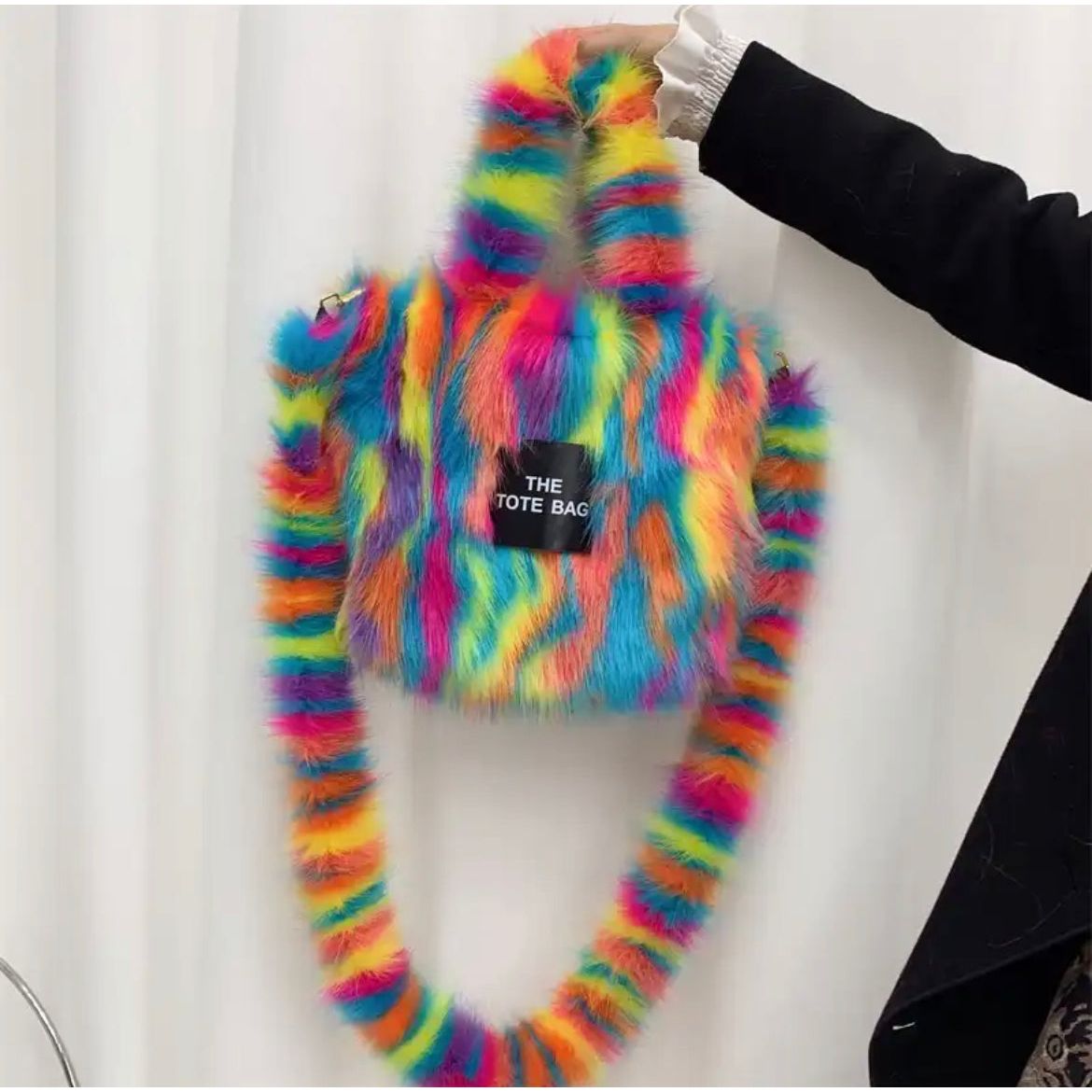 Rainbow Fur Purse