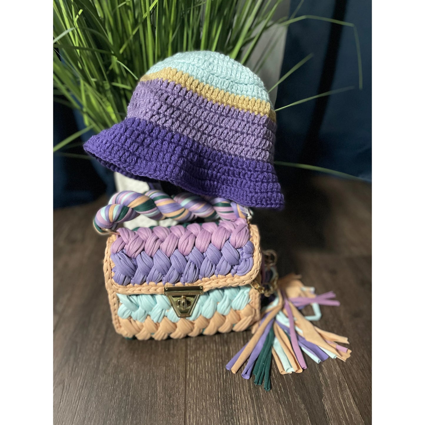 Crochet Hat & Purse