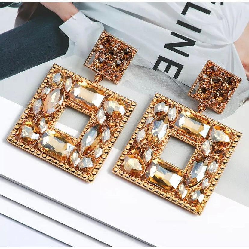 Square Gem Earrings