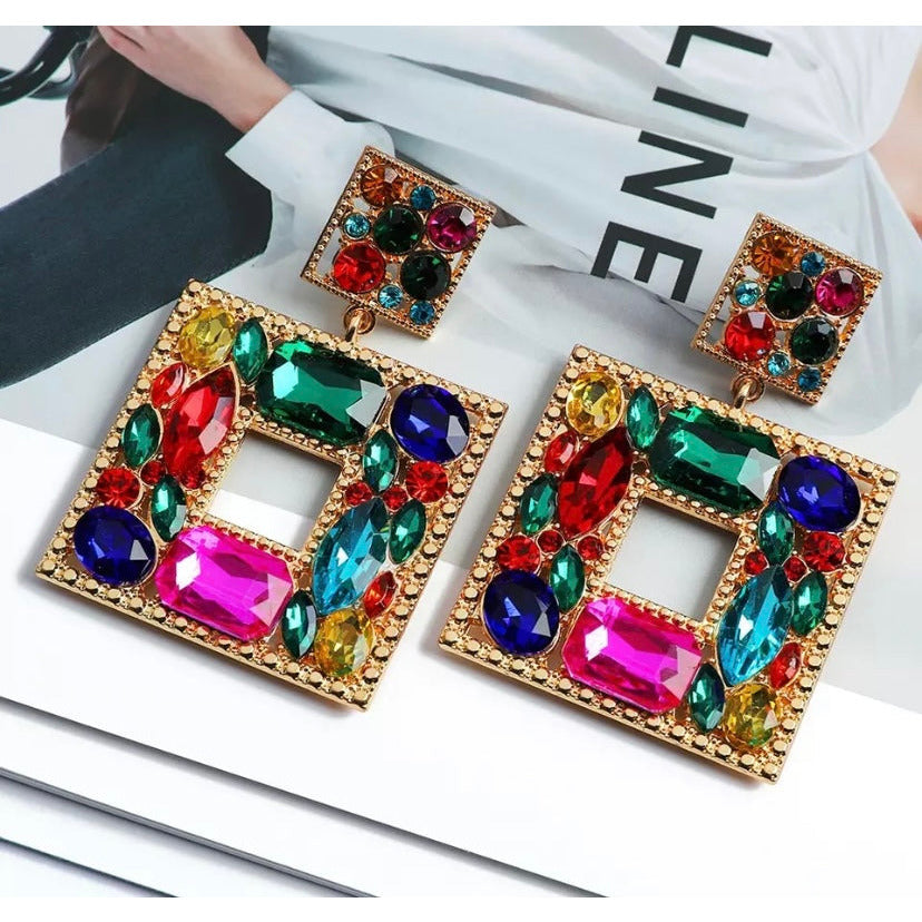 Square Gem Earrings