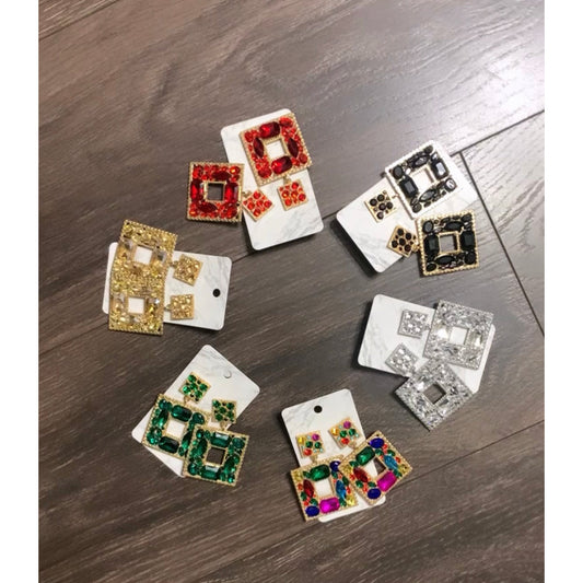 Square Gem Earrings