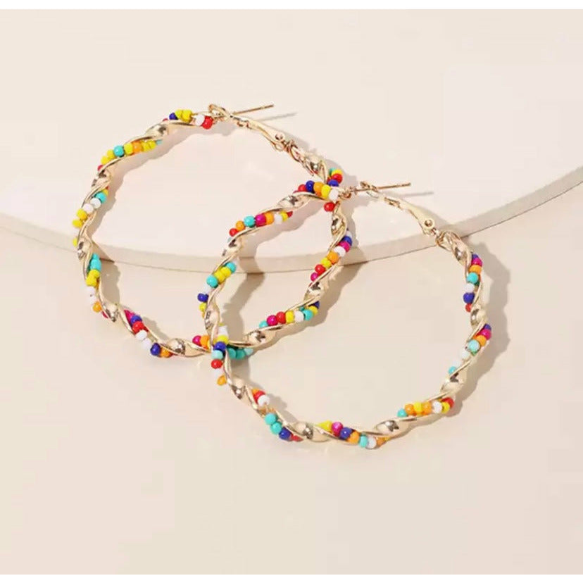 Beaded Hoop Earrings