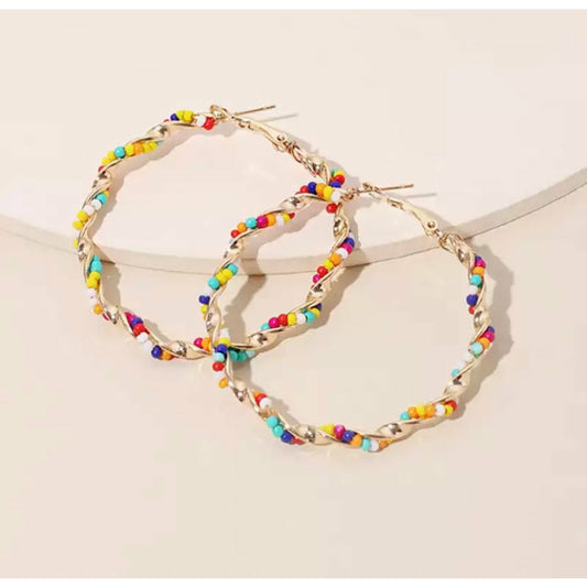 Beaded Hoop Earrings