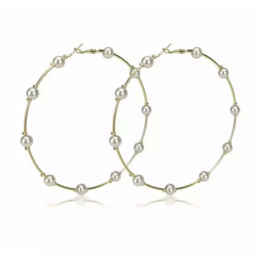 Pearly Hoop Earrings