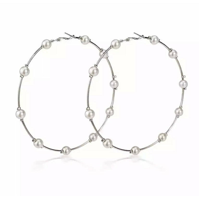 Pearly Hoop Earrings