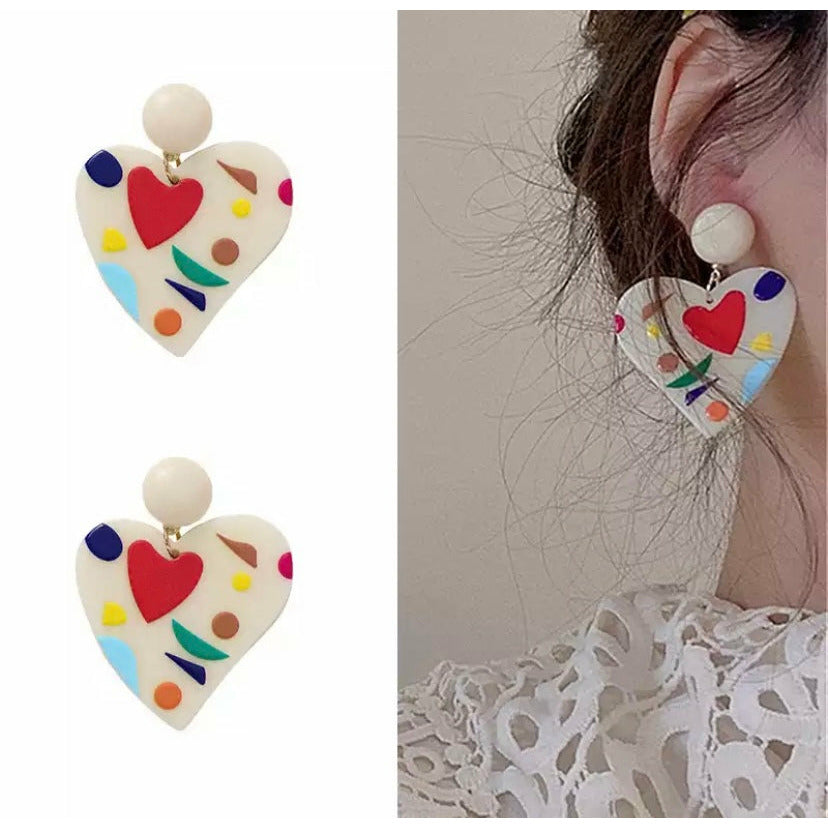 Colorful Heart Earrings