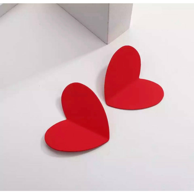 3D Heart Earrings