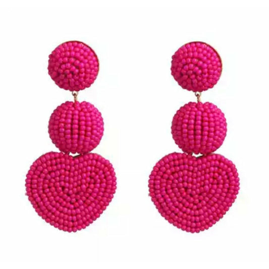 Beaded Heart Earrings