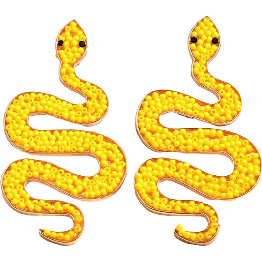 Beaded Snake Earrings