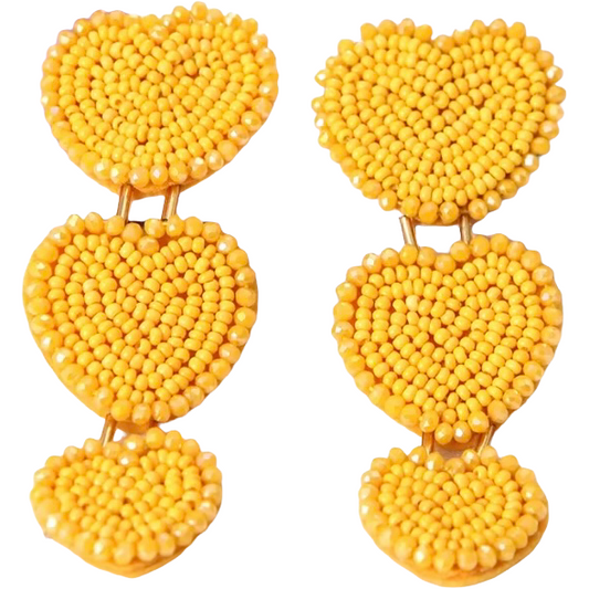 Beaded Hearts Earrings