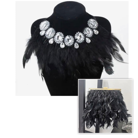 Feather Necklace and Purse