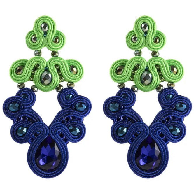 Green Blue Earrings